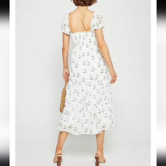 NWT! O.P.T. , Cypress Midi Dress, White/Green/Lilac, Size Large, MSRP $148 - Picture 5 of 13